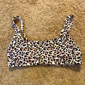 Juniors' Ribbed Bralette Bikini Top - Animal Print